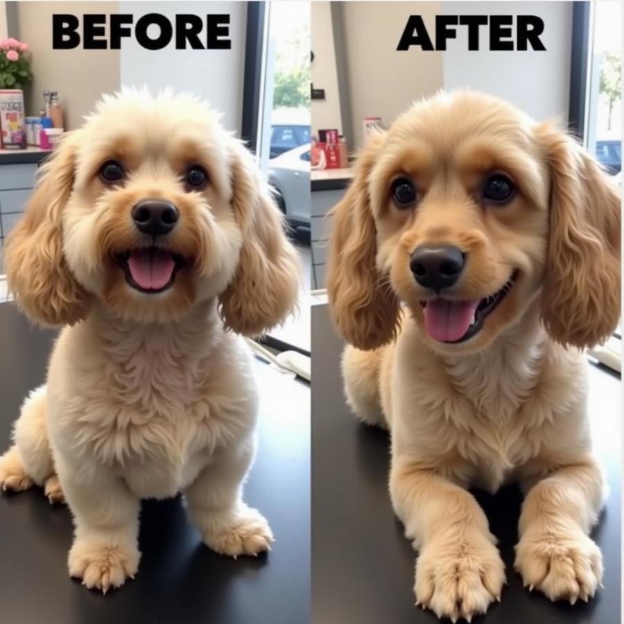 Dog Grooming Before and After Meme