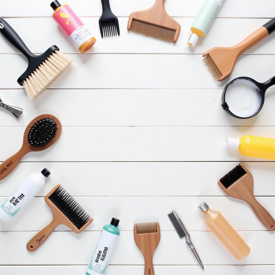 Essential Dog Grooming Tools Laid Out on a Table