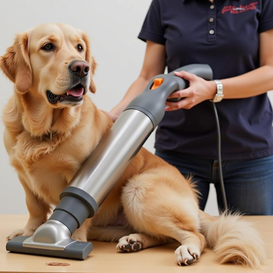 Dog Grooming with Vacuum