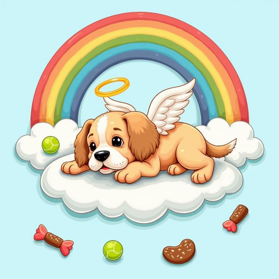 Dog in Heaven Meme Illustration