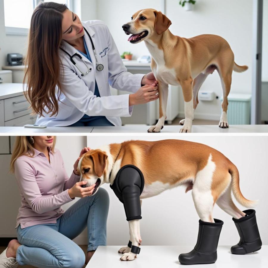 Dog Receiving Hind Leg Treatment