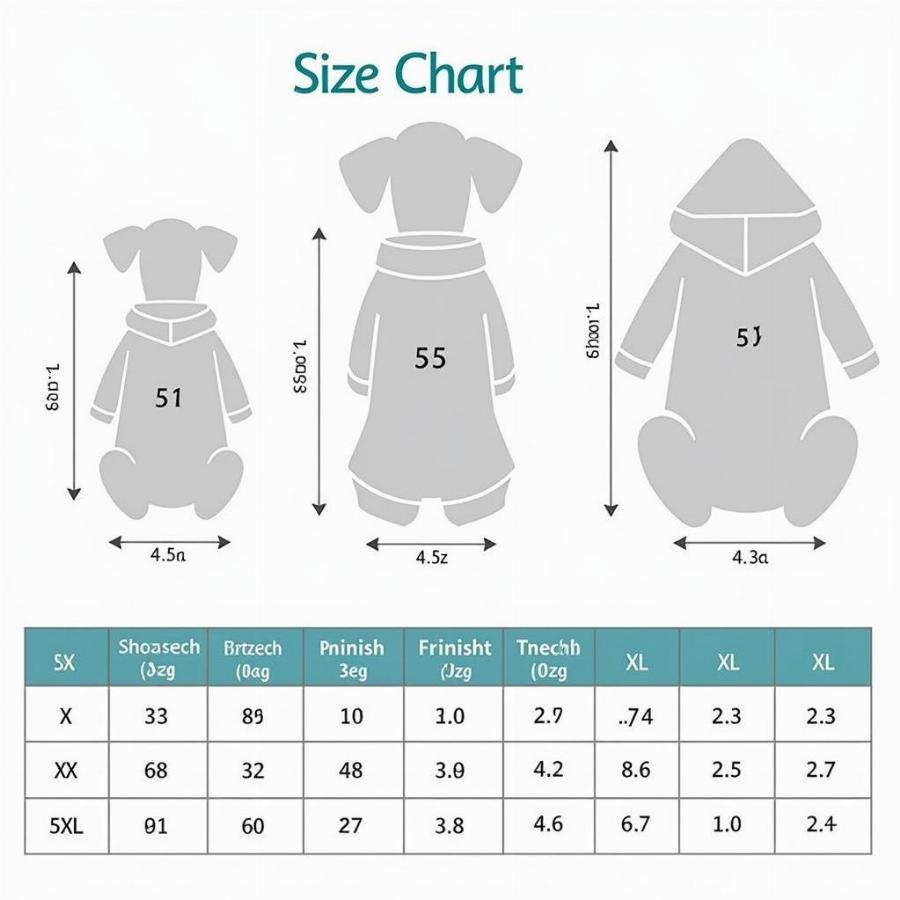 Dog Hoodie Size Chart