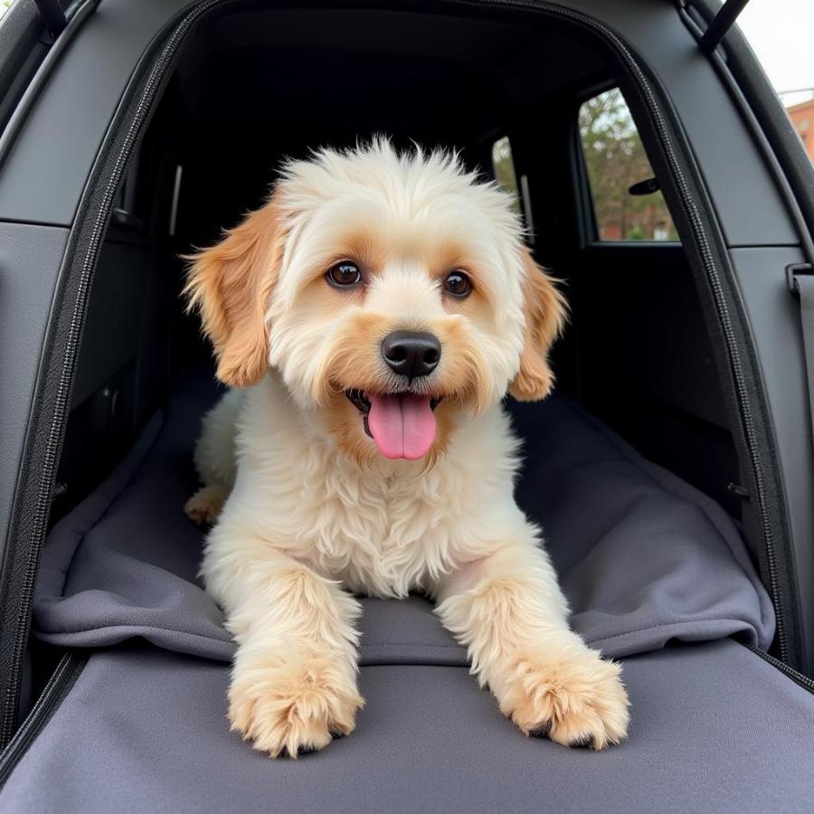 Dog Comfortable in a Carrier