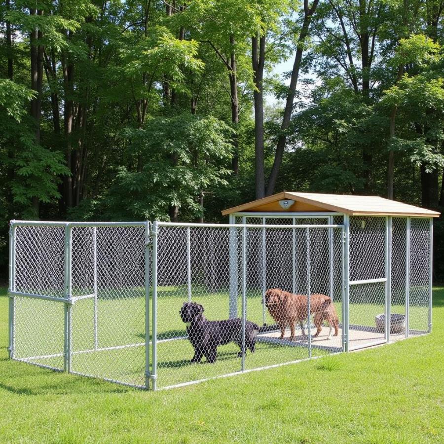 Spacious Dog Kennel and Run Combo