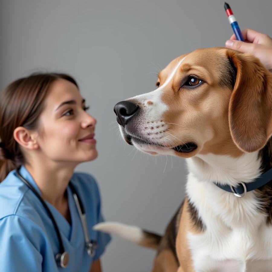 Dog Receiving Kennel Cough Vaccination