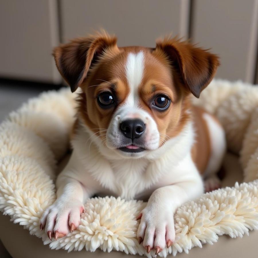 Dog Laying on its Bed