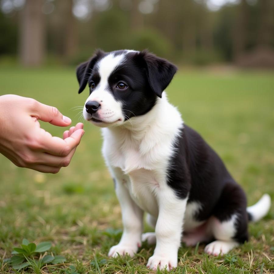 Dog Learning New Trick