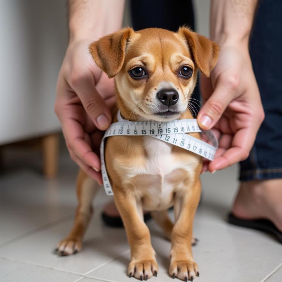 Measuring a Dog for a Crochet Sweater