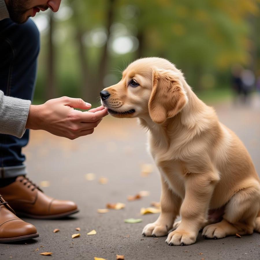 Dog Meeting New Person