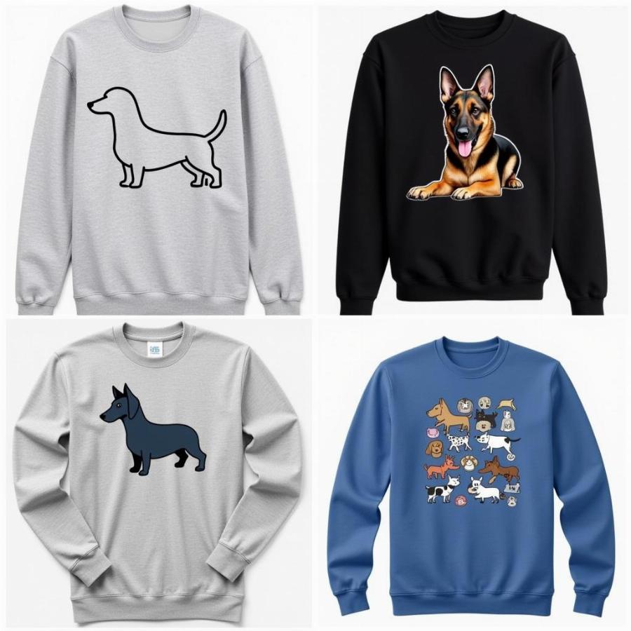 Various Dog Outline Sweatshirt Designs