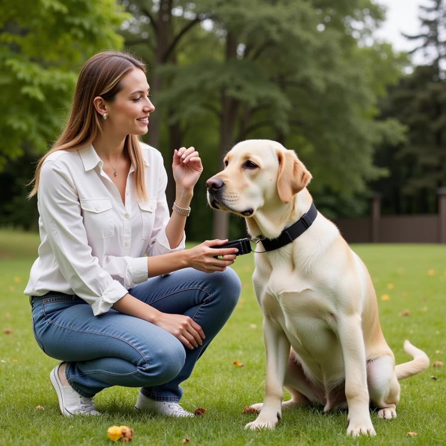 Dog Owner Training with a Shock Collar