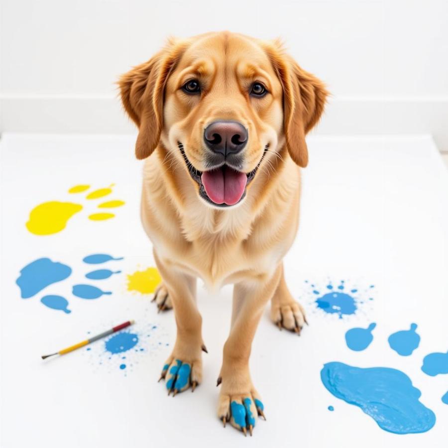 Dog Painting with Paws