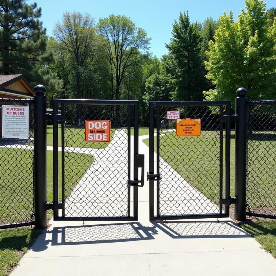 Double-gated entrance for dog park safety