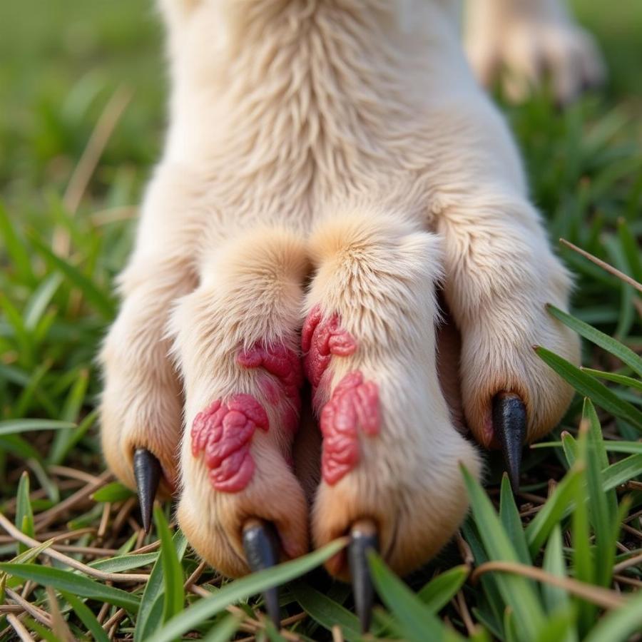 Dog Paw with Redness