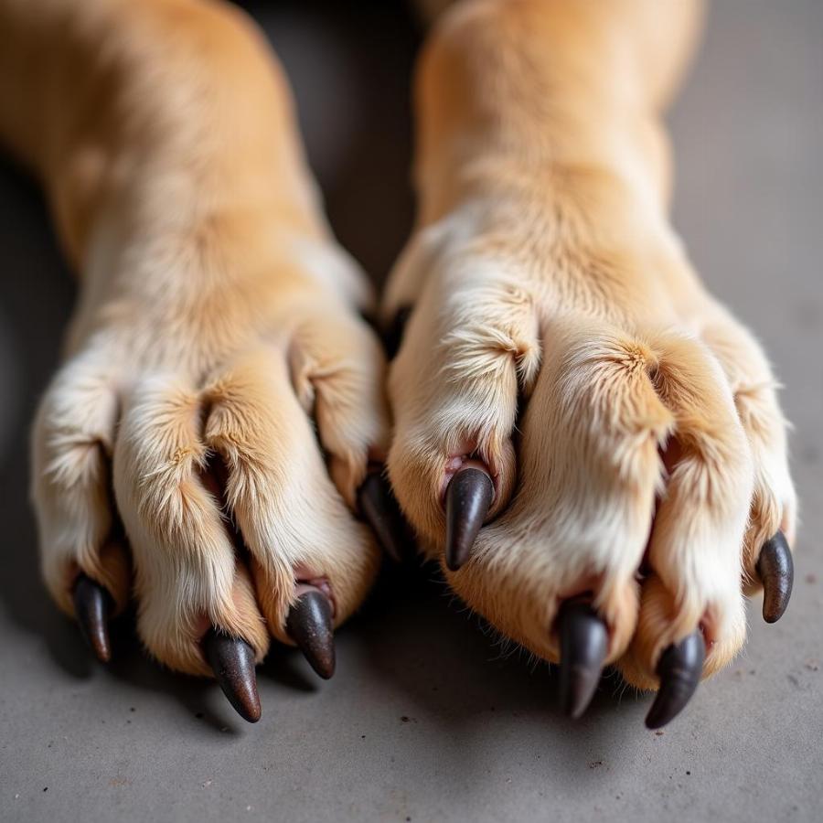 Close-up of dog paws