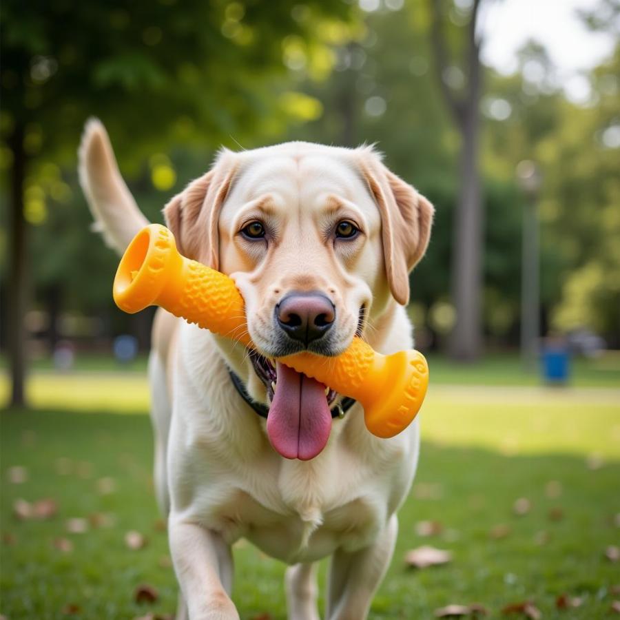 Dog Playing with Beer Toy