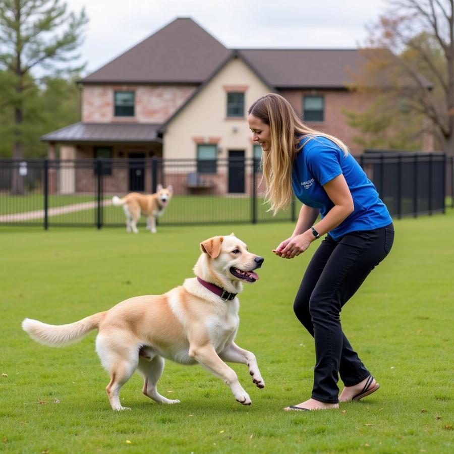 Dog Enjoying Playtime at Boarding Facility