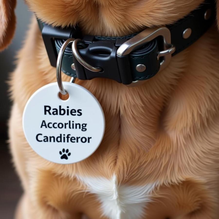 Dog Rabies Tag on Collar