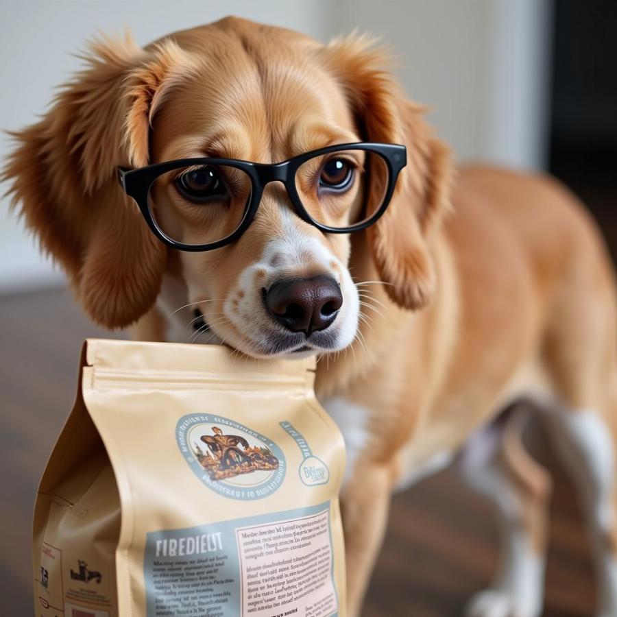 Dog Reading Food Label