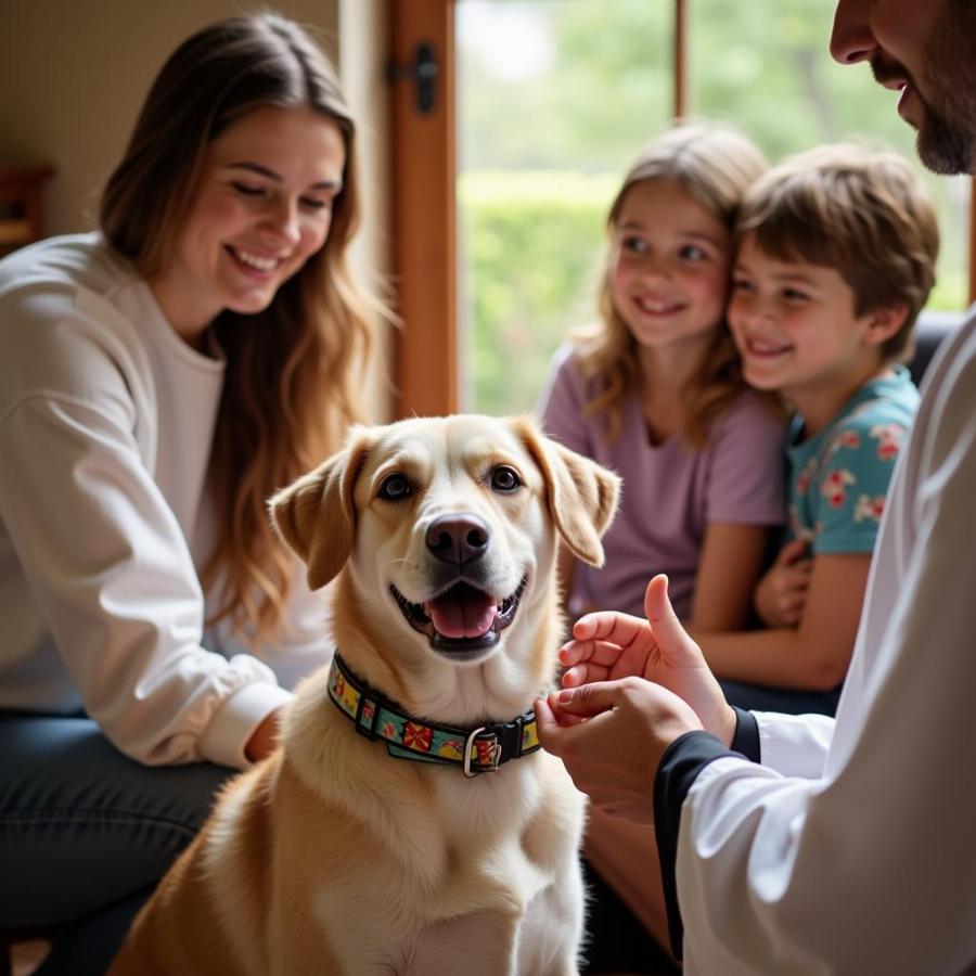 Dog Receiving a Blessing