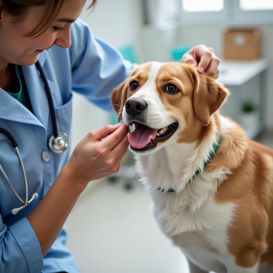 Dog Receiving Veterinary Care