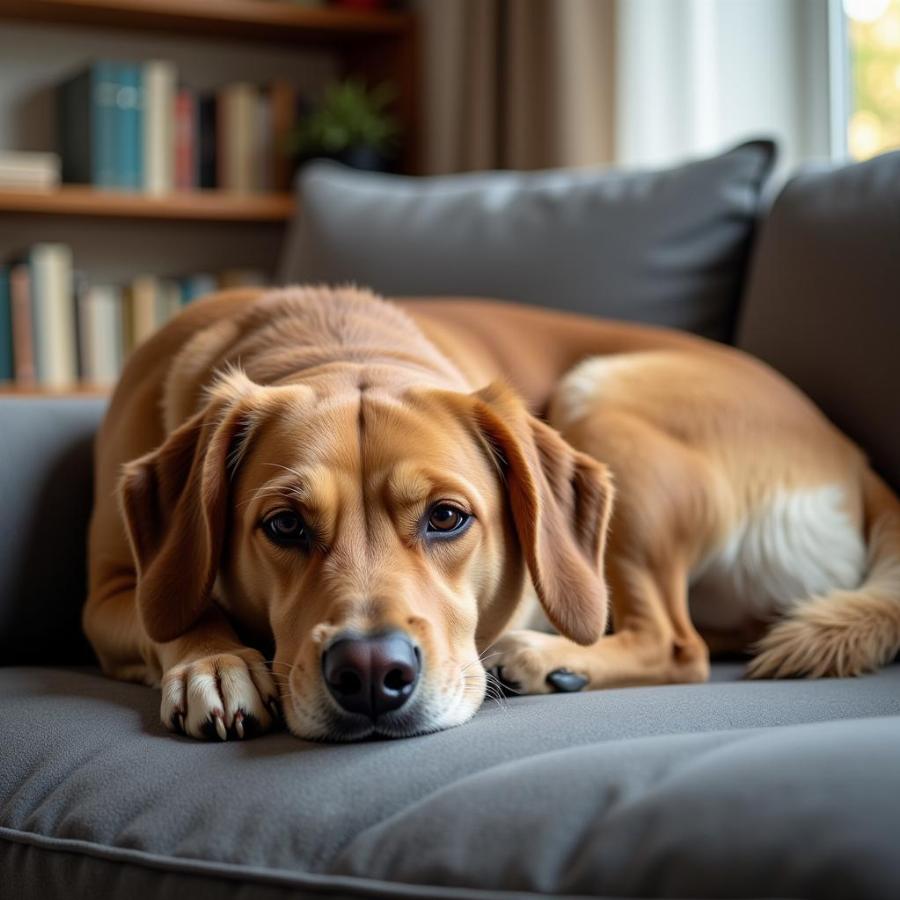 Dog Relaxing at Home After Diazepam Administration