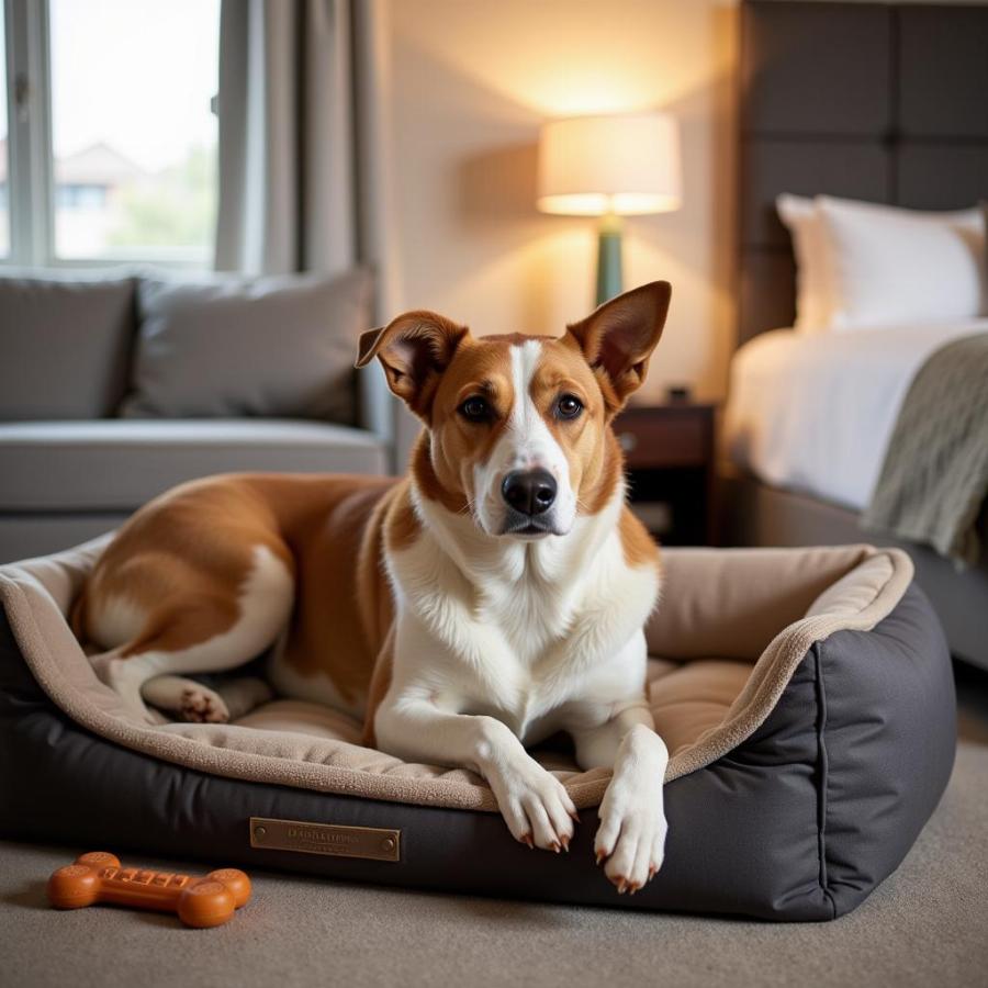 Dog Relaxing in Hotel Room, Tallahassee