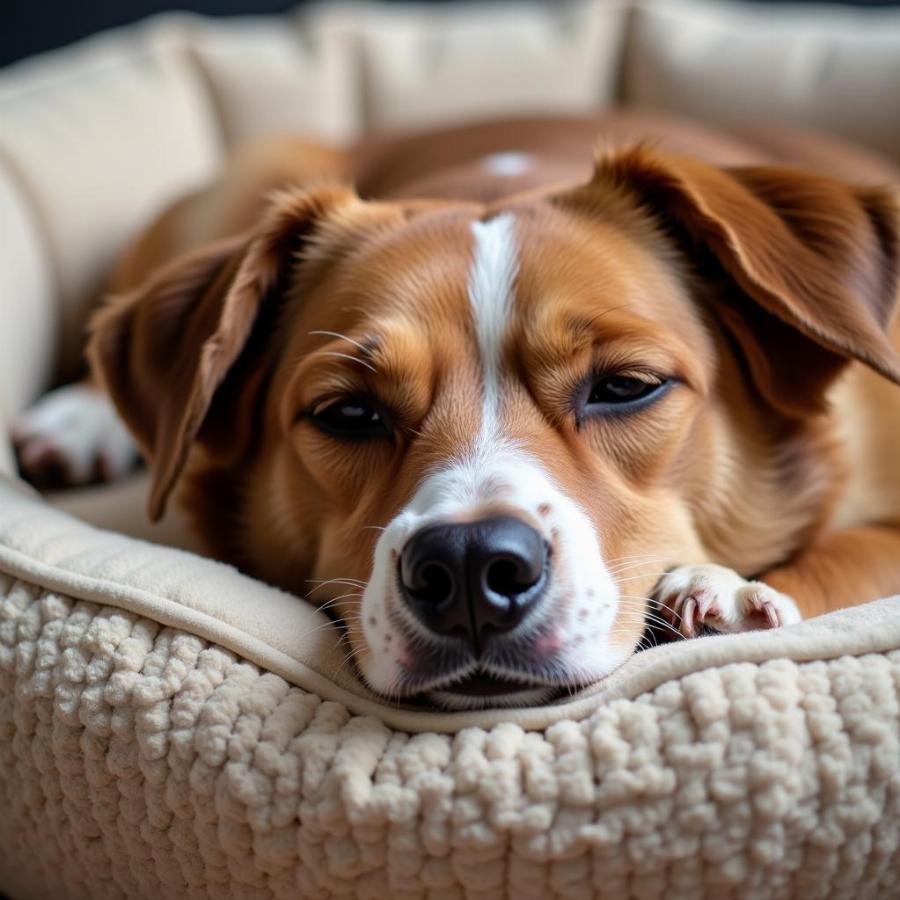 Dog Resting Comfortably at Home