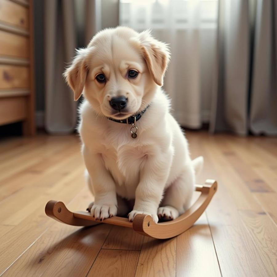 Dog rocking on the floor