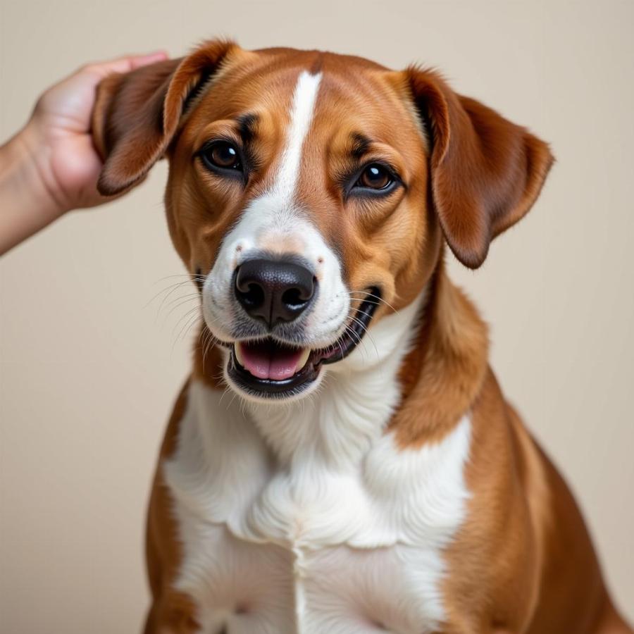 Dog scratching ear