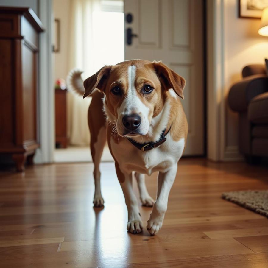 Dog Showing Potential Signs of Canine Cognitive Dysfunction