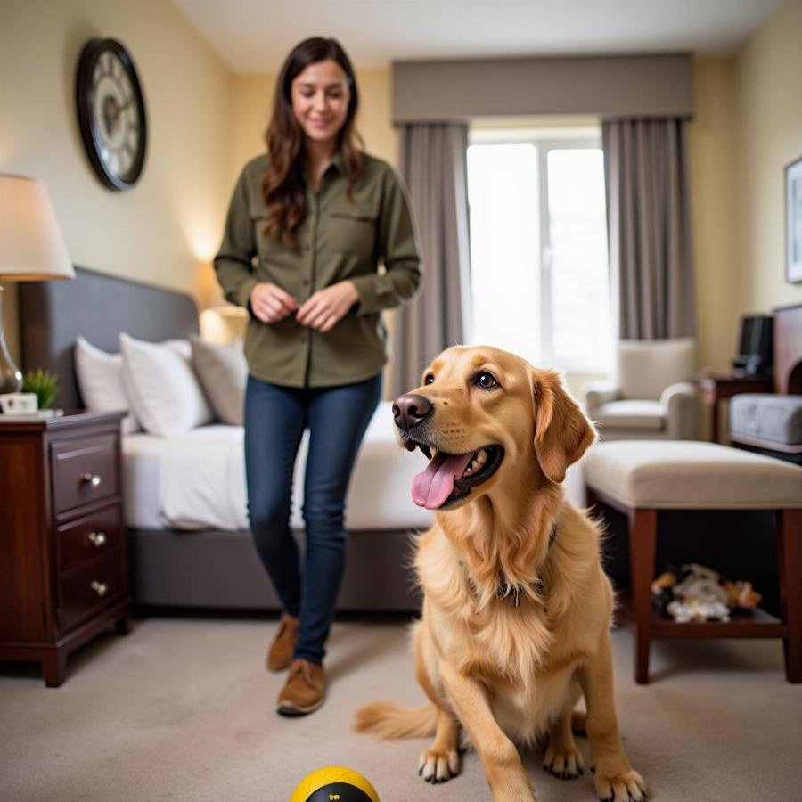 Dog sitting service at a Dallas hotel