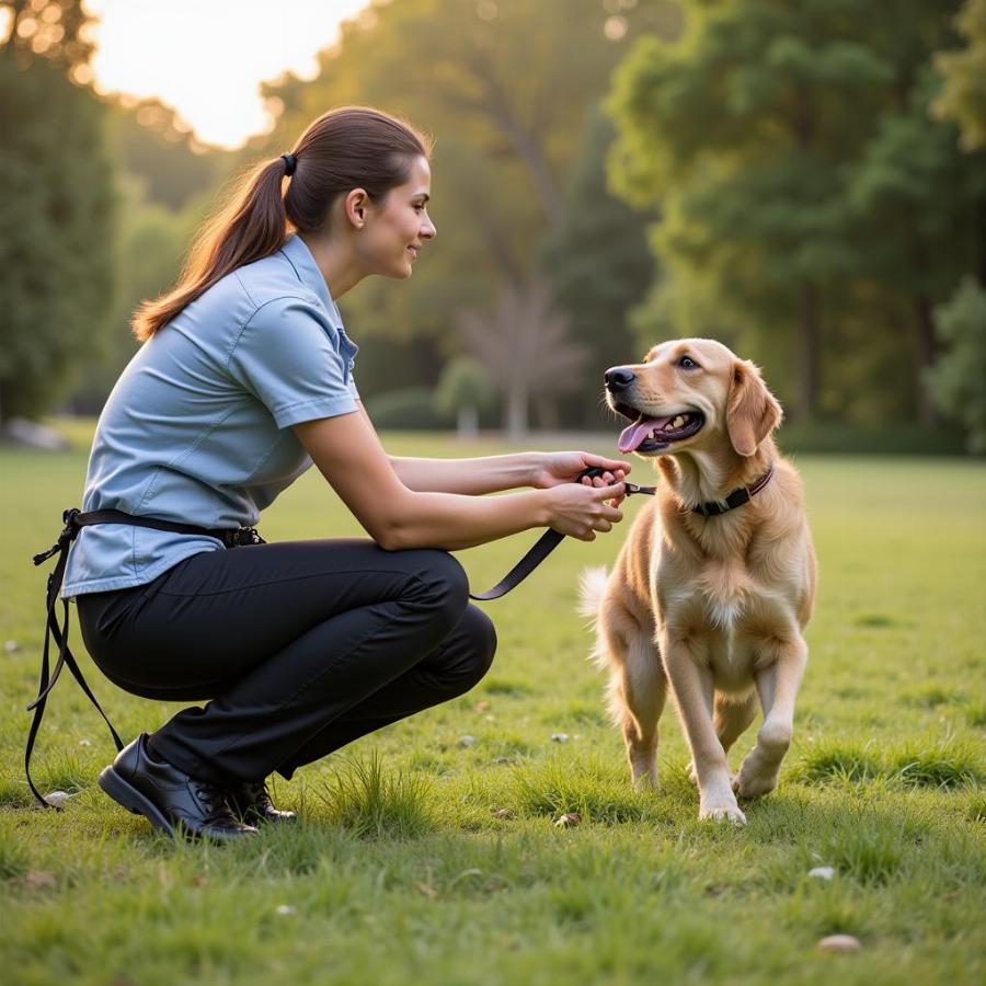 Dog training with a professional