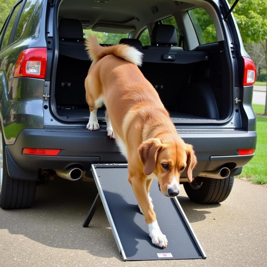 Dog Using Ramp