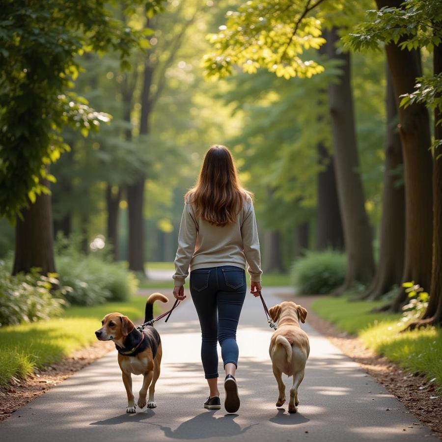 Dog Walking on Haverford College Trail