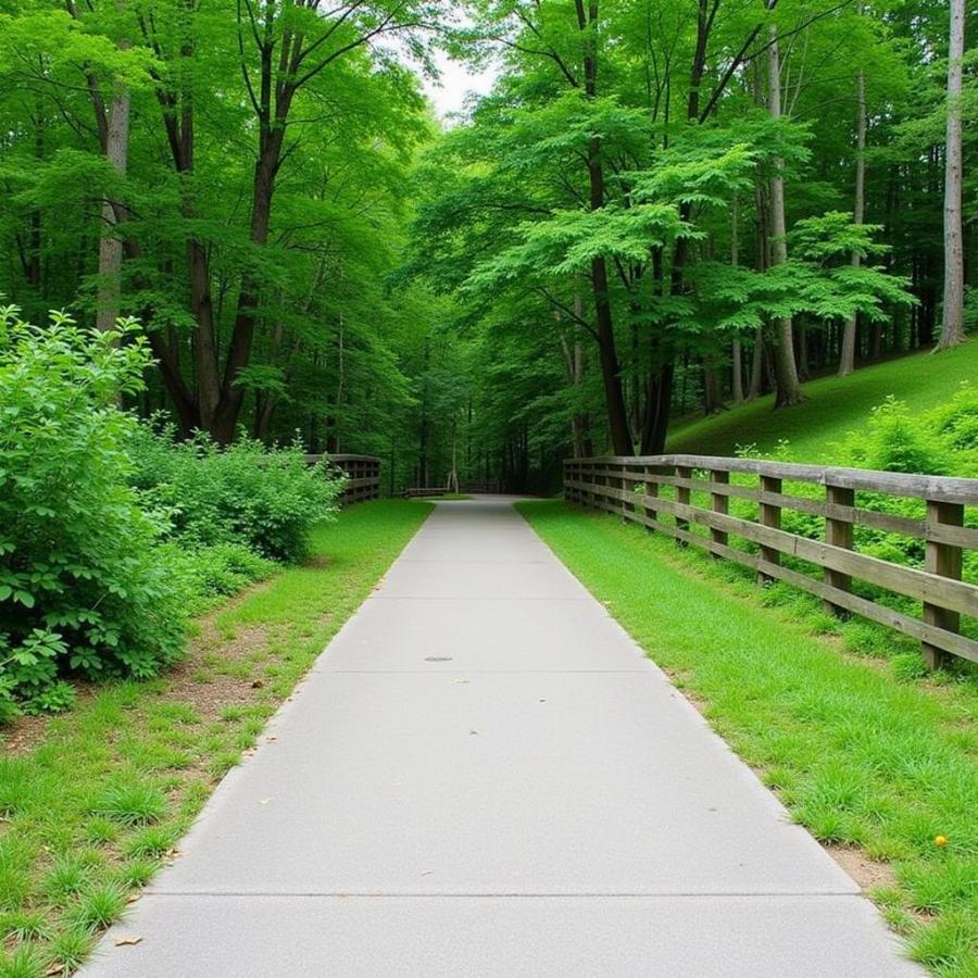 Dog walking trail at a Chattanooga hotel