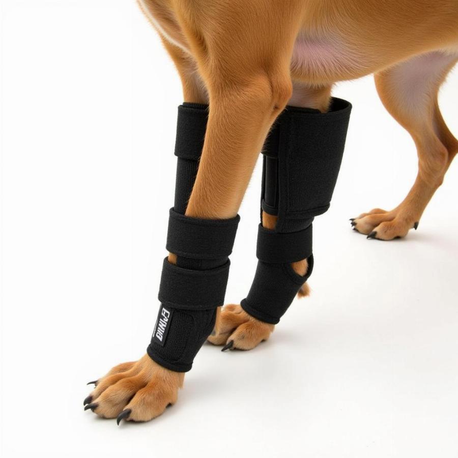 Dog with a Front Leg Brace