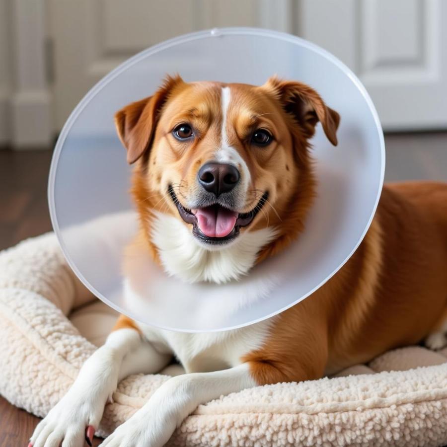 Dog Wearing a Cone Collar