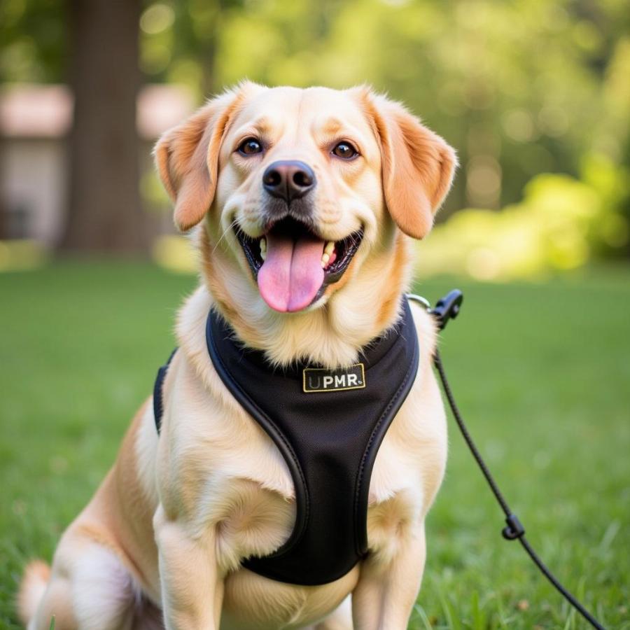 Dog with Harness