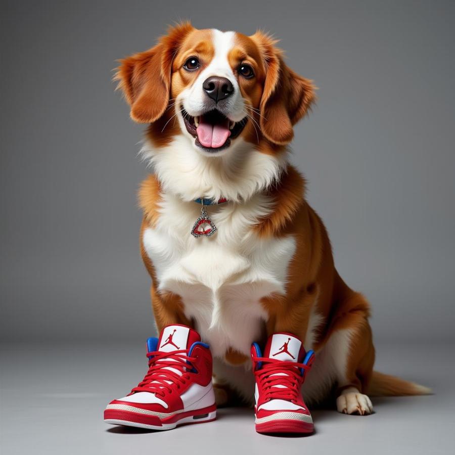 Dog Wearing Jordan Shoes