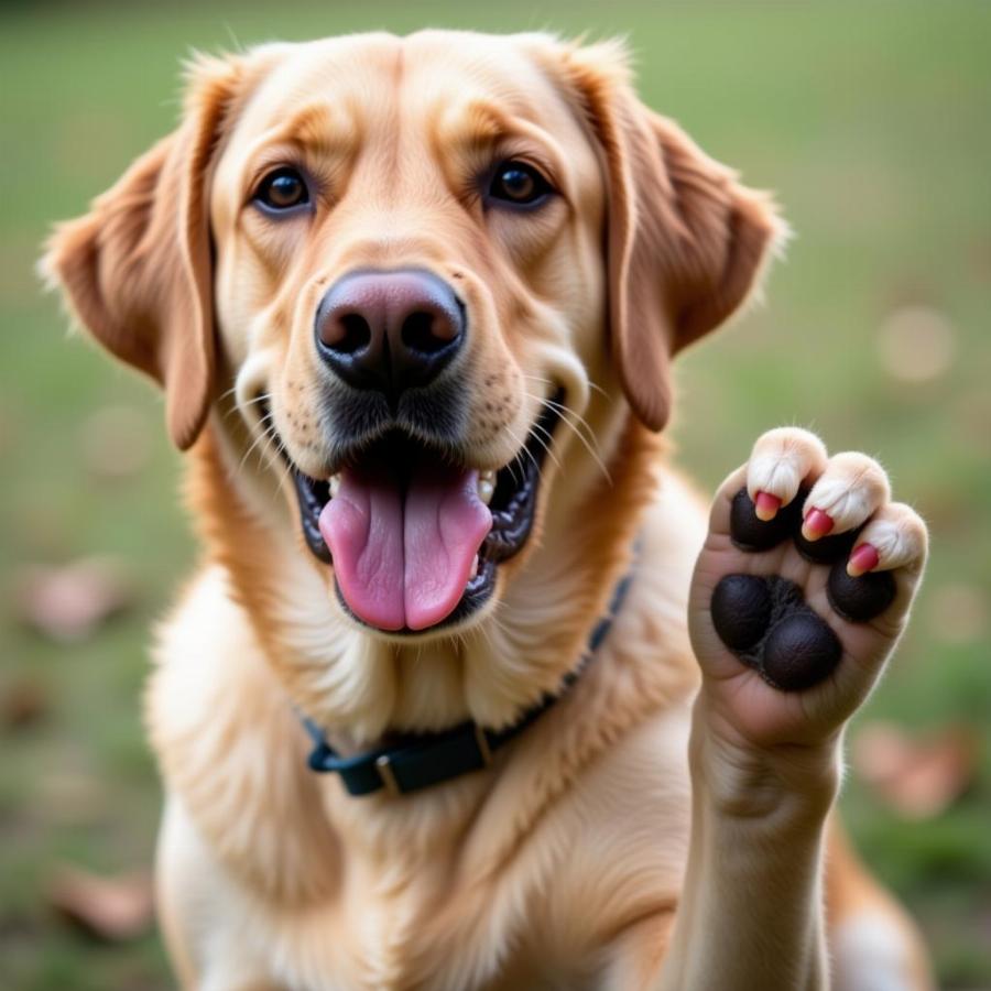 Dog Holding Up Injured Paw