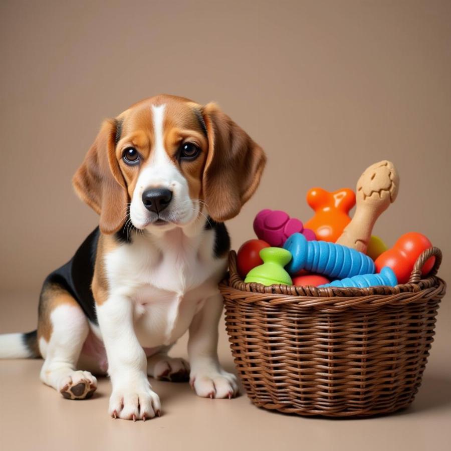 Dog with a Toy Box