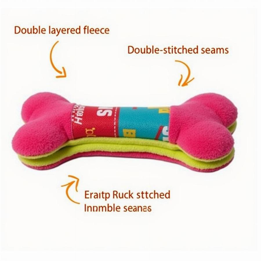 Double Layered Fleece Dog Bone