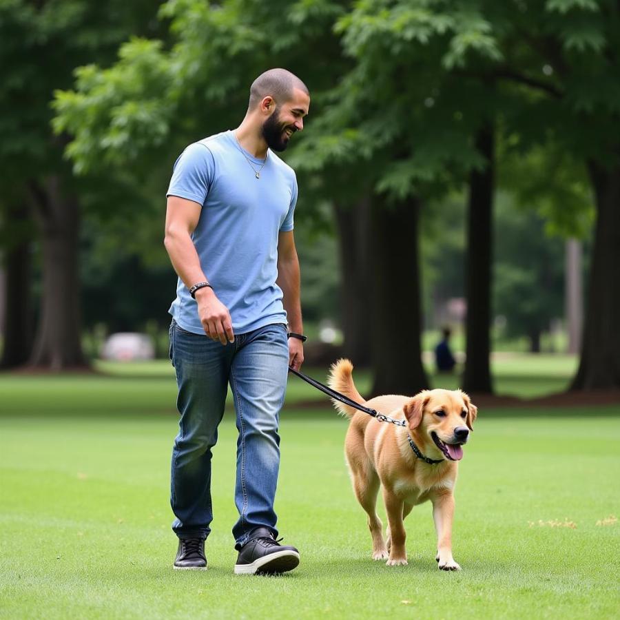 Drake Walking a Dog