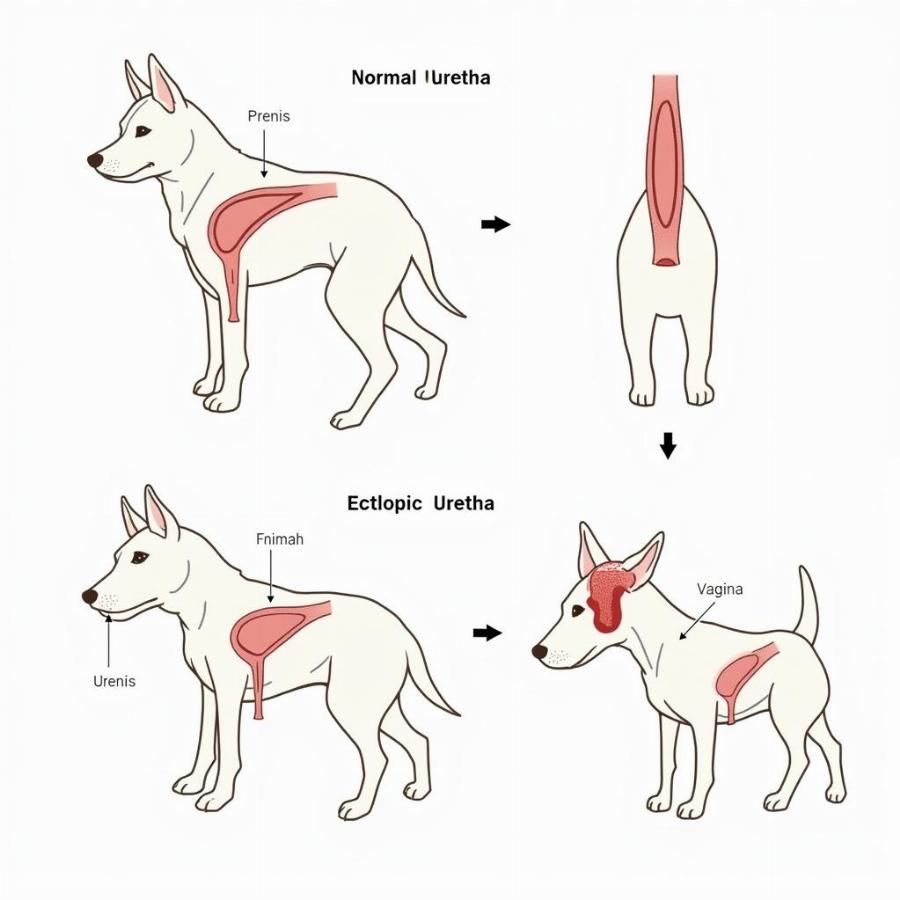 Diagram of Ectopic Urethra in a Dog