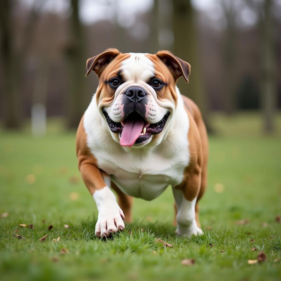 English Bulldog Enjoying Outdoor Playtime