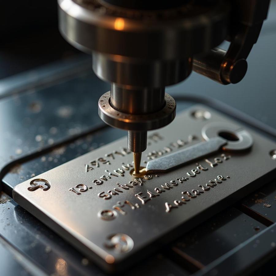 Engraving information on a dog tag