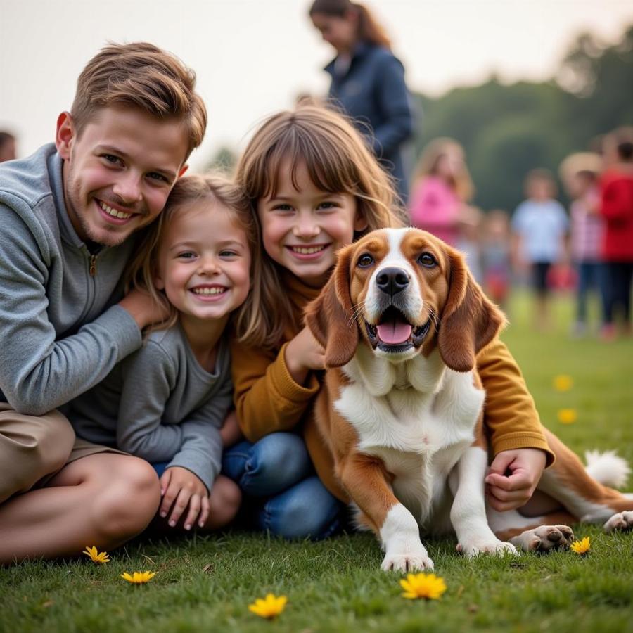 Family Enjoying Dog Show