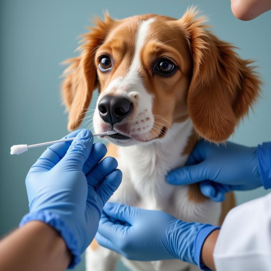 Female Dog at Veterinary Checkup