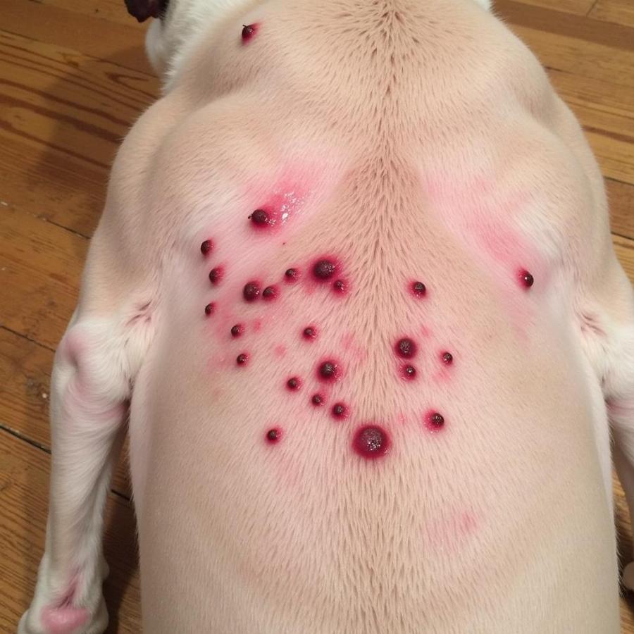 Flea Bites on Dog's Belly